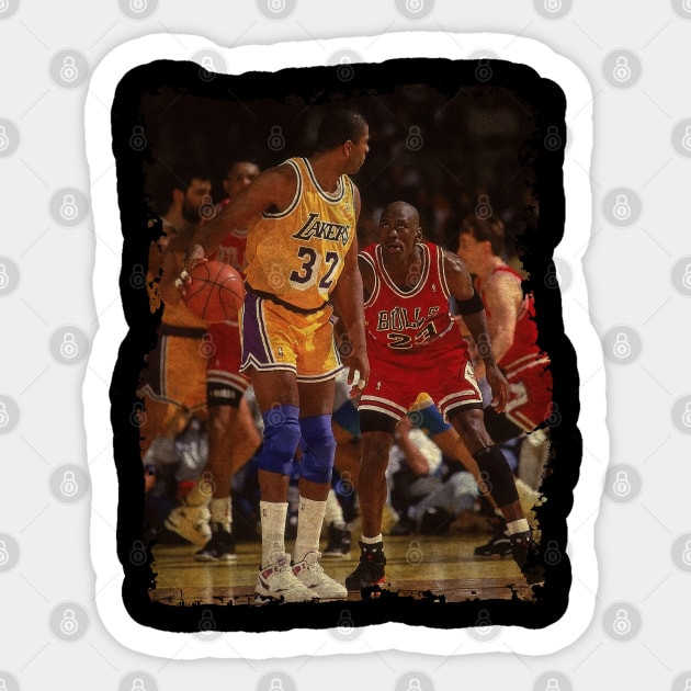 Magic Johnson vs Michael Jordan, NBA Finals Sticker by Omeshshopart